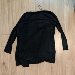Black open front cardigan
